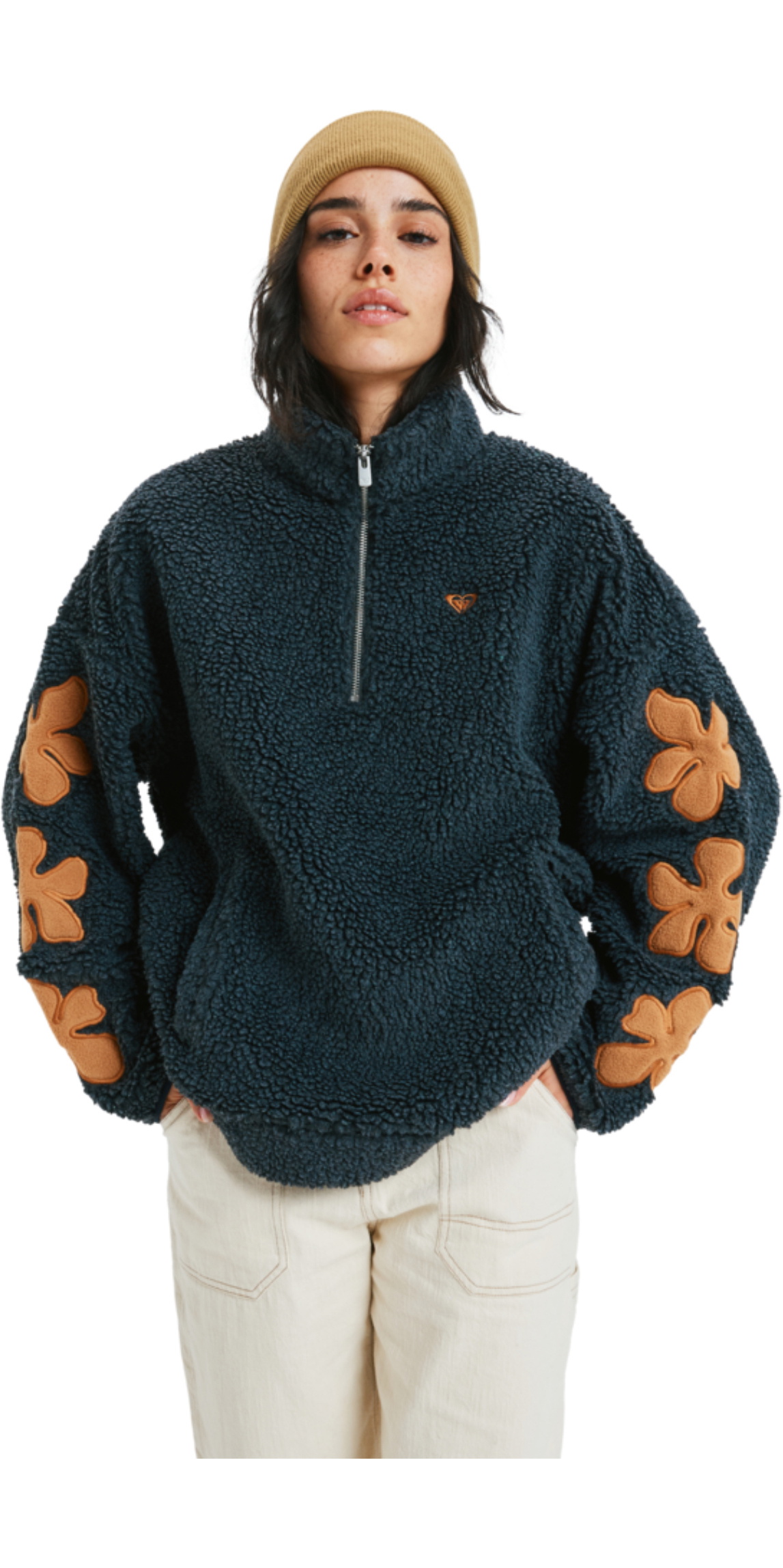 ♪PolarMama♪ 2025 Roxy Womens Far Away Full Zipped Relaxed Polar Fleece